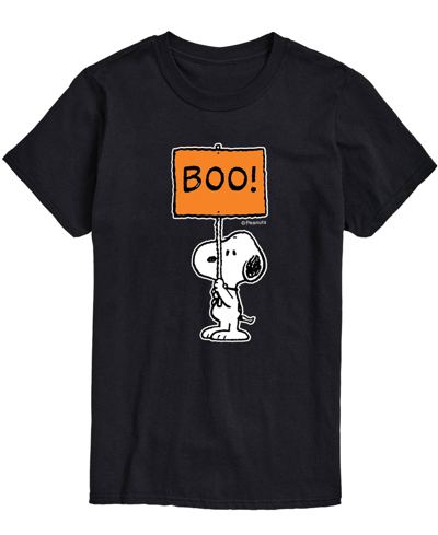 Airwaves Men's Peanuts Snoopy Boo Sign T-shirt In Black