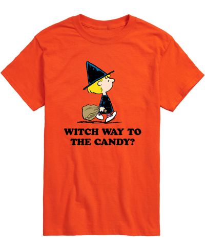 Airwaves Men's Peanuts Witch Way Candy T-shirt In Orange