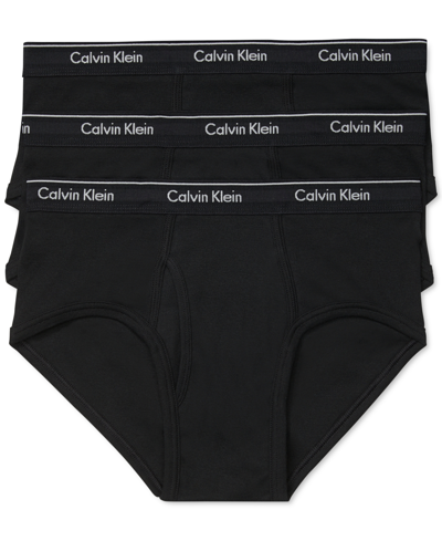 Calvin Klein Men's Big & Tall Cotton Classics 3-pack Briefs Underwear In Black