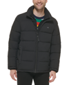 Calvin Klein Men's Puffer With Set In Bib Detail, Created For Macy's In Ebony