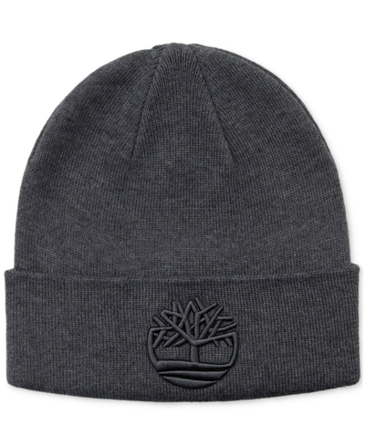 Timberland Men's Tonal 3d Embroidery Beanie In Light Gray Heather