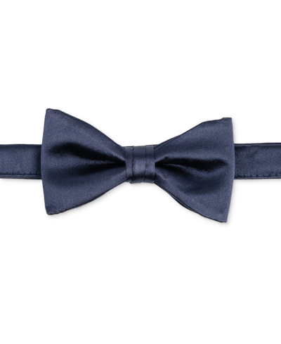 Construct Solid Satin Pre-tied Bow Tie In Ink