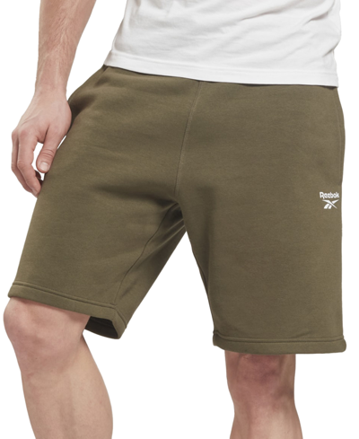 Reebok Men's Identity Regular-fit Logo-print Sweat Shorts In Army Green