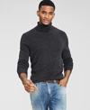 Club Room Men's Textured Cotton Turtleneck Sweater, Created For Macy's In Dark Charcoal Heather