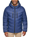 CLUB ROOM MEN'S CHEVRON QUILTED HOODED PUFFER JACKET, CREATED FOR MACY'S