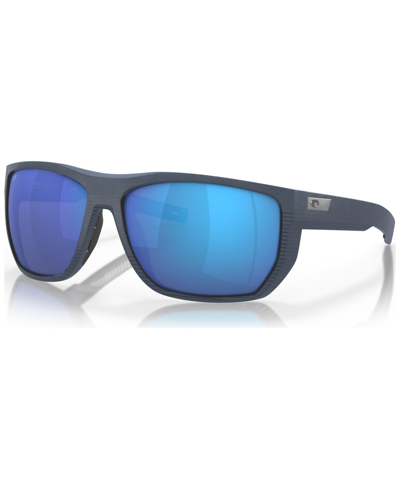 Costa Del Mar Men's Polarized Sunglasses, Taxman 6s9116 In Matte Black,blue