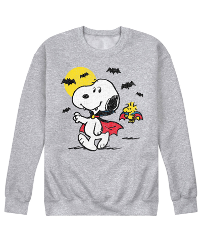 Airwaves Men's Peanuts Snoopy Vampire Fleece T-shirt In Gray