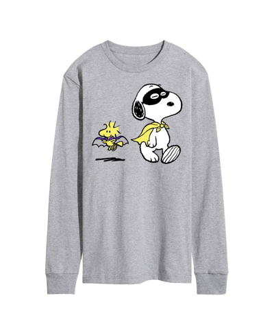 Airwaves Men's Peanuts Super Hero Fleece T-shirt In Gray