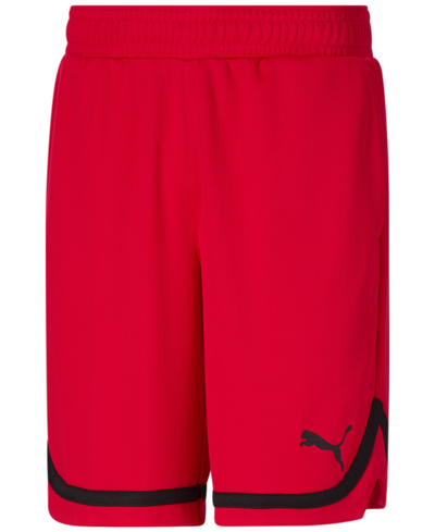 Puma Men's Rtg Regular-fit Moisture-wicking Mesh 10" Basketball Shorts In Red