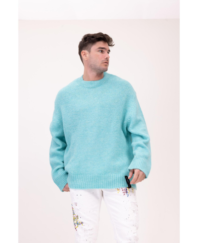 Ron Tomson Men's Modern Oversized Bold Sweater In Turquoise