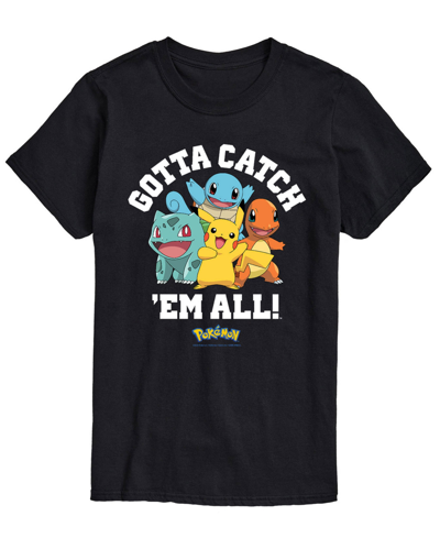 Airwaves Men's Pokemon Catch Em All Graphic T-shirt In Black