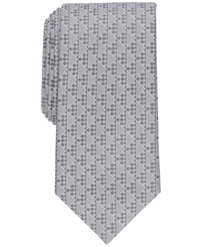 Perry Ellis Men's Vogel Geometric-print Tie In Silver