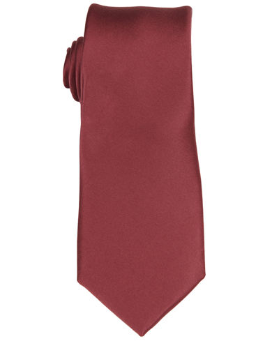 Construct Men's Satin Solid Extra Long Tie In Rosewood