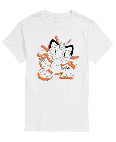 Airwaves Men's Pokemon Meowth Graphic T-shirt In White