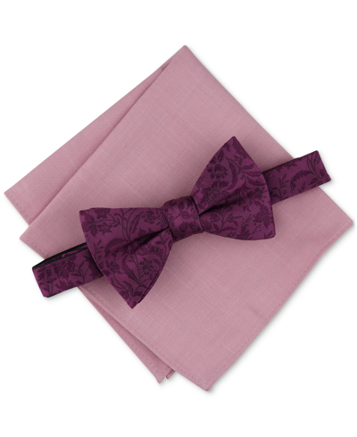 Bar Iii Men's 2-pc. Edken Bow Tie & Pocket Square Set, Created For Macy's In Dusty Pink