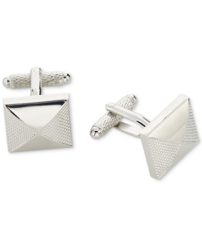 Perry Ellis Portfolio Men's Pyramid Cufflinks In Silver