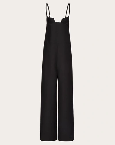 Valentino Wool & Silk Crepe Couture Jumpsuit In Black