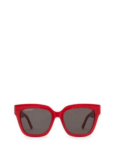 Balenciaga Eyewear Square Frame Sunglasses In Red