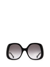 Gucci Oval-frame Sunglasses In Schwarz