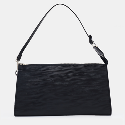 Pre-owned Louis Vuitton Black Epi Leather Pochette Accessoires