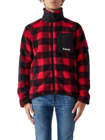 Mc2 Saint Barth Sherpa Check 6151 - Jacket With Pocket In Red
