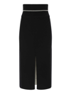 Moncler Front Slit Knit Midi Skirt In Black