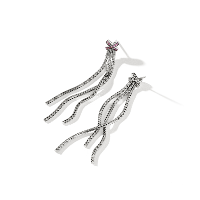 John Hardy Classic Chain Tassel Earrings In Silver