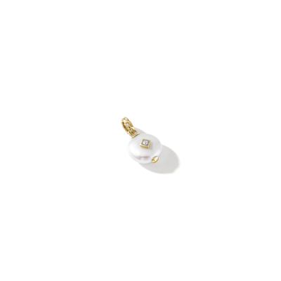 John Hardy Pearl Pavé Charm In Gold