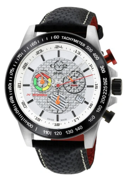 Pre-owned Gv2 By Gevril Men's 9920 Scuderia Multifunction Chronograph Swiss Leather Watch