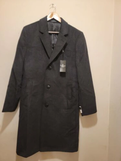 Pre-owned London Fog Signature Men's Wool Blend Dark Charcoal Sz 36r In Gray