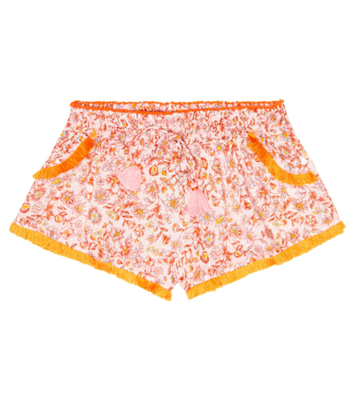 Poupette St Barth Kids' Lulu Floral Shorts In Pink Magnolia