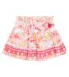 Poupette St Barth Ariel Floral Skirt In White Pink Tulipe