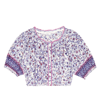 Poupette St Barth Andrea Floral Top In Blue Magnolia Mxb