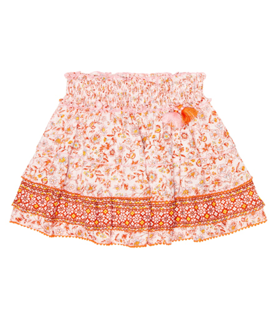 Poupette St Barth Kids' Ariel Floral Skirt In Pink Magnolia
