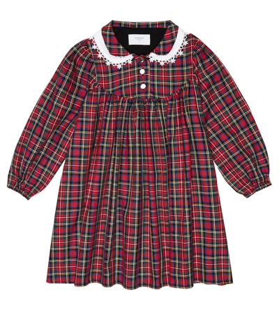 Paade Mode Kids' Checked Cotton Dress In Red
