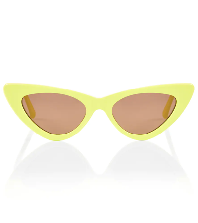 Attico X Linda Farrow Dora Sunglasses In Lemon/ Brown