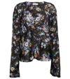 Rabanne Floral Layered Cuff Blouse In Black Medium Liberty