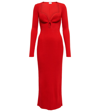 Magda Butrym Body-skimming Long Sleeve Midi Dress Red In Red