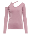 Jw Anderson Cut-out Metallic Asymmetric Top In Pink