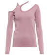 Jw Anderson Cut-out Metallic Asymmetric Top In Rose Pink