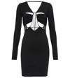 Nensi Dojaka Bra Bodice Long Sleeve Open Back Dress In Black