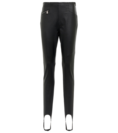 Bogner Jumi Leather Stirrup Leggings In Black