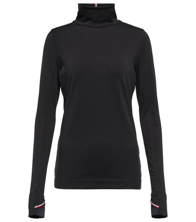 Moncler Signature Turtleneck Jersey In Black