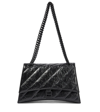 Balenciaga Medium Crush Quilted Leather Shoulder Bag In Black