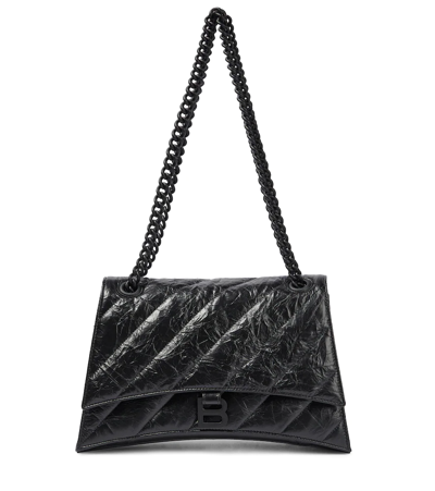 BALENCIAGA CRUSH MEDIUM LEATHER SHOULDER BAG