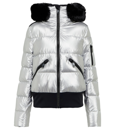 Goldbergh Faux Fur-trimmed Puffer Jacket In Silver
