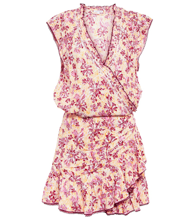 Poupette St Barth Estelle Floral Minidress In Yellow Cactus