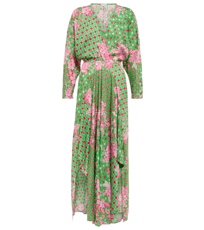 Poupette St Barth Ilona Printed Maxi Dress In Grn Pnk Edelweiss