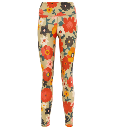 Tory Sport Tory Burch Weightless Printed 7/8 Legging In Red Meadow Bloom Large