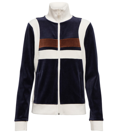 【TORY SPORT】VELOUR COLORBLOCK TRACK JACKET Tory Burch Velour Colorblock Track Jacket In Ivory Pearl